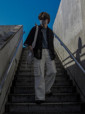 「JUNRED（ジュンレッド）のアイテム（トップス）」を使った、けいさん（メンズ・177cm）の夏コーディネート