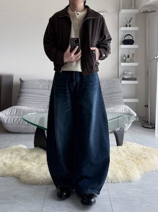 「VELNUS(ベルナス)の【VELNUS】Abstract Loose Shaggy Henley Neck Knit /アブストラクトルーズシャギーデザインヘンリーネックニット【短丈】(ニット/セーター)」を使った、けいさん(メンズ・177cm)の秋コーディネート