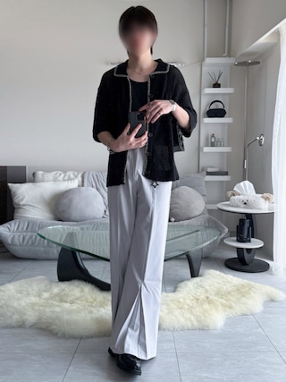 「VELNUS(ベルナス)の【VELNUS】Watermark knitting loose short sleeve stitch summer cardigan/透かし編みルーズ半袖ステッチサマーカーディガン(カーディガン/ボレロ)」を使った、けいさん(メンズ・177cm)の春コーディネート