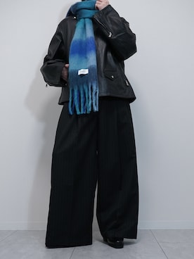 「アイテム（ライダースジャケット）」を使った、けいさん（メンズ・177cm）の秋コーディネート