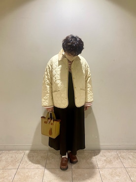 「アウターコーデ」｜「アイテム（スリッポン）」を使った、yunaさん（レディース・161cm）の冬コーディネート