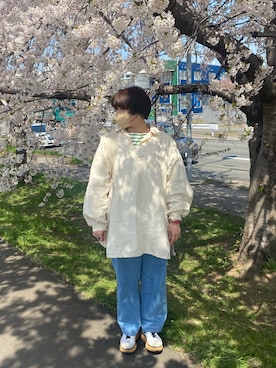 「花見」｜「アイテム（アクセサリー）」を使った、yunaさん（レディース・161cm）の春コーディネート