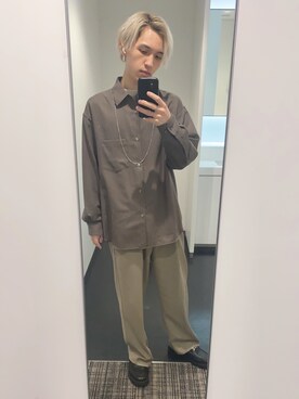 「リドム」｜「アイテム（スラックス）」を使った、sin72さん（メンズ・173cm）の春コーディネート