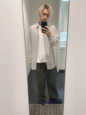 「WYM LIDNM（ウィム バイ リドム）のアイテム（その他シューズ）」を使った、sin72さん（メンズ・173cm）の春コーディネート
