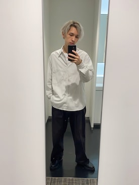 「WYM LIDNM（ウィム バイ リドム）のアイテム（その他シューズ）」を使った、sin72さん（メンズ・173cm）の春コーディネート