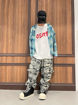 「WHITELAND（ホワイトランド）のアイテム（シャツ/ブラウス）」を使った、DAISUKEさん（メンズ・171cm）の春コーディネート