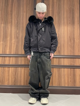 「アイテム（ミリタリージャケット）」を使った、DAISUKEさん（メンズ・171cm・20代）の秋コーディネート