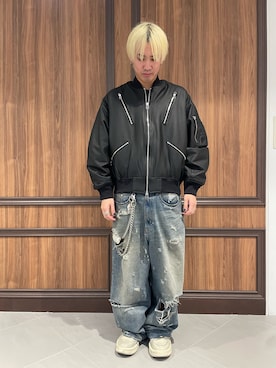 「アイテム（MA-1）」を使った、DAISUKEさん（メンズ・171cm・20代）の秋コーディネート