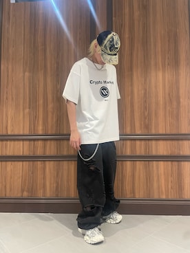 「WHITELAND（ホワイトランド）のアイテム（トップス）」を使った、DAISUKEさん（メンズ・171cm）の夏コーディネート