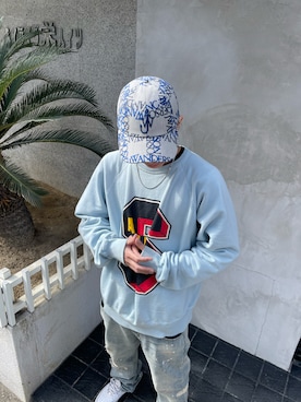 「JW Anderson（ジェイダブリューアンダーソン）のアイテム（キャップ）」を使った、DAISUKEさん（メンズ・171cm）の冬コーディネート