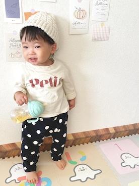 「男の子ベビー」｜「アイテム（帽子）」を使った、itmuuuuuさん（キッズ・80cm）の秋コーディネート