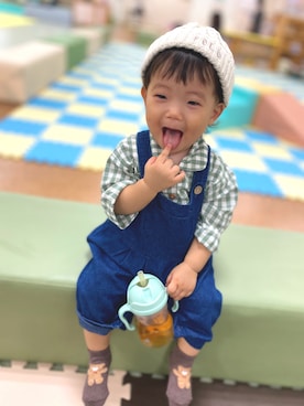 「男の子ベビー」｜「アイテム（オールインワン・サロペット）」を使った、itmuuuuuさん（キッズ・80cm）の秋コーディネート
