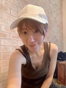「SLOBE IENA（スローブイエナ）の《追加2》basic タンクトップ（タンクトップ、ホワイト系）」を使った、maiさん（レディース・158cm）の夏コーディネート
