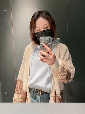 「initial（イニシャル）のアイテム（その他アウター）」を使った、ココ 💭さん（レディース・157cm）の冬コーディネート