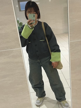 「アイテム（カーディガン/ボレロ）」を使った、sanmochiさん（レディース・152cm）の秋コーディネート