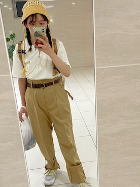 「フェスコーデ」｜「アイテム（チノパンツ）」を使った、sanmochiさん（レディース・152cm）の夏コーディネート