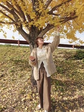 「アイテム（キャミソール）」を使った、hylさん（レディース・168cm）の冬コーディネート