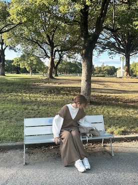 「アイテム（オールインワン・サロペット）」を使った、hylさん（レディース・168cm）の秋コーディネート