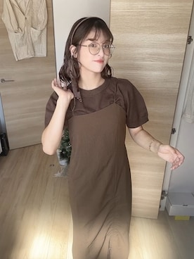 「アイテム（カチューシャ）」を使った、hylさん（レディース・168cm）の秋コーディネート