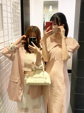 「Seemi. byNICECLAUP（ シーミーバイナイスクラップ）のアイテム（テーラードジャケット）」を使った、moeさん（レディース・172cm）の春コーディネート