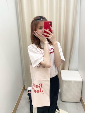 「one after another NICE CLAUP（ワンアフターアナザーナイスクラップ）のアイテム（スウェットパンツ）」を使った、moeさん（レディース・172cm）の夏コーディネート