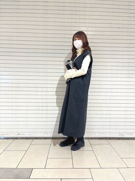 「Te chichi（テチチ）のアイテム（シャツワンピース）」を使った、シンちゃんさん（レディース・160cm）の秋コーディネート