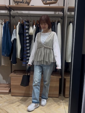 「Te chichi（テチチ）のアイテム（パンツ）」を使った、シンちゃんさん（レディース・160cm）の春コーディネート