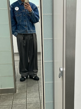 「古着好きな人と繋がりたい」｜「アイテム（デニムジャケット）」を使った、きりはらさん（メンズ・168cm）の春コーディネート