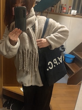 「LEPSIM（レプシィム）のアイテム（ノーカラーコート）」を使った、ki✿さん（レディース・161cm）の冬コーディネート
