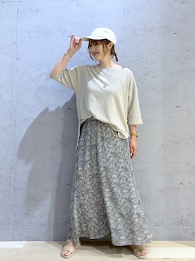 「キャップ女子」｜hanaeさん（レディース・160cm）の夏コーディネート