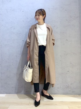 「LEPSIM（レプシィム）のマエアキＡラインワンピース　940952（ワンピース、ブラウン系）」を使った、hanaeさん（レディース・161cm）の夏コーディネート