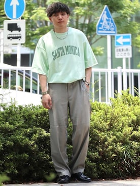 「涼しくて軽い「涼・軽パンツ」」｜ナカヤマさん（メンズ・171cm）の夏コーディネート