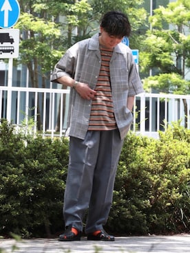 「涼しくて軽い「涼・軽パンツ」」｜ナカヤマさん（メンズ・171cm）の夏コーディネート