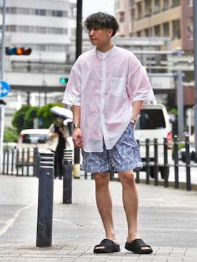 「涼しくて軽い「涼・軽パンツ」」｜ナカヤマさん（メンズ・171cm）の夏コーディネート