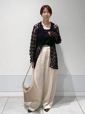 「お仕事コーデ」｜「アイテム（アクセサリー）」を使った、SAYAさん（レディース・159cm）の夏コーディネート