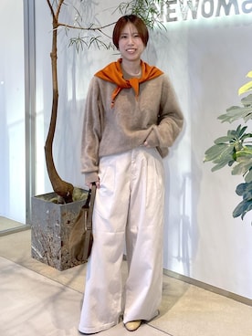 「アイテム（バンダナ/スカーフ）」を使った、SAYAさん（レディース・159cm）の冬コーディネート