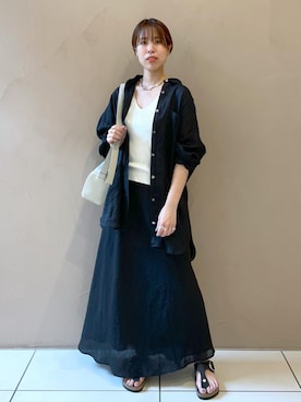 「マキシ」｜「アイテム（キャミソール）」を使った、SAYAさん（レディース・159cm）の春コーディネート