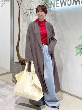 「アイテム（チェスターコート）」を使った、SAYAさん（レディース・159cm・30代）の秋コーディネート