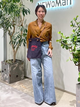 「旅行コーデ」｜「アイテム（ジャケット/アウター）」を使った、SAYAさん（レディース・159cm）の夏コーディネート
