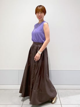 「ロング」｜「アイテム（バレエシューズ）」を使った、SAYAさん（レディース・159cm）の夏コーディネート