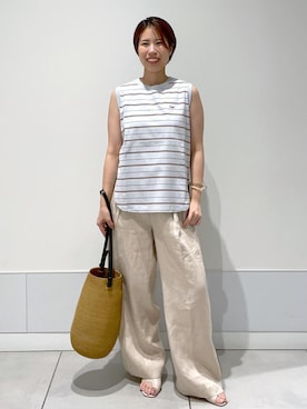 「SALON adam et rope'（サロン アダム エ ロペ）のヒールトングサンダル（サンダル）」を使った、SAYAさん（レディース・159cm・30代）の夏コーディネート