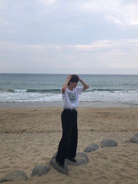 「KENZO」｜「アイテム（Tシャツ/カットソー）」を使った、雅也さん（メンズ・171cm）の夏コーディネート