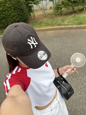 「腹チラ」｜「アイテム（帽子）」を使った、hikariさん（レディース・158cm）の夏コーディネート