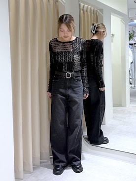 「FREE'S MART（フリーズマート）のアイテム（パンツ）」を使った、kurumi_.mfmさん（レディース・158cm）の春コーディネート