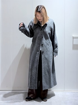 「アイテム（ステンカラーコート）」を使った、kurumi_.mfmさん（レディース・158cm）の秋コーディネート