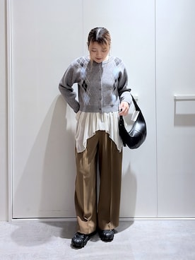 「アイテム（スラックス）」を使った、kurumi_.mfmさん（レディース・158cm）の秋コーディネート