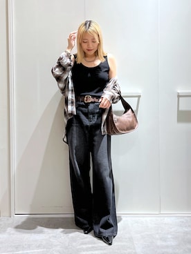 「アイテム（タンクトップ）」を使った、kurumi_.mfmさん（レディース・158cm）の秋コーディネート