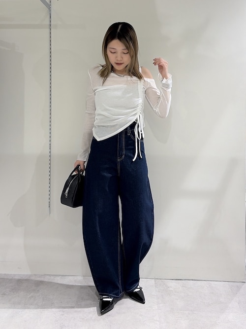 ◇【3サイズ展開XS-M】デニムエッグパンツ【低身長サイズ有】（デニム