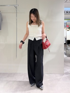 「FREE'S MART（フリーズマート）の◆マルチショルダーバッグ（ショルダーバッグ、ブラック系）」を使った、kurumi_.mfmさん（レディース・158cm）の夏コーディネート