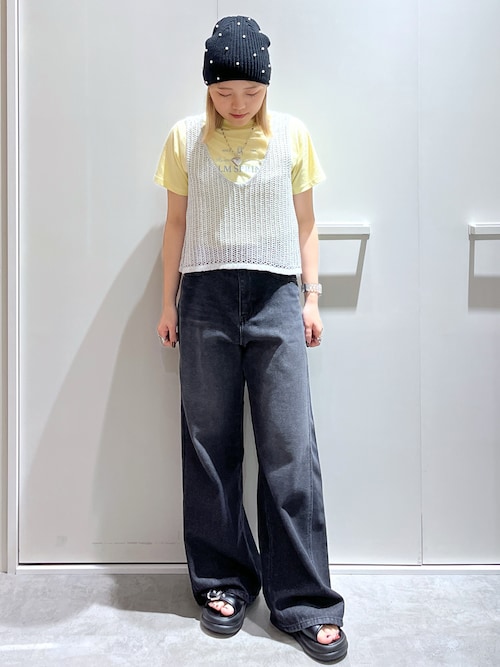 3サイズ展開XS-L】サイドパネルヴィンテージライクワイドデニム